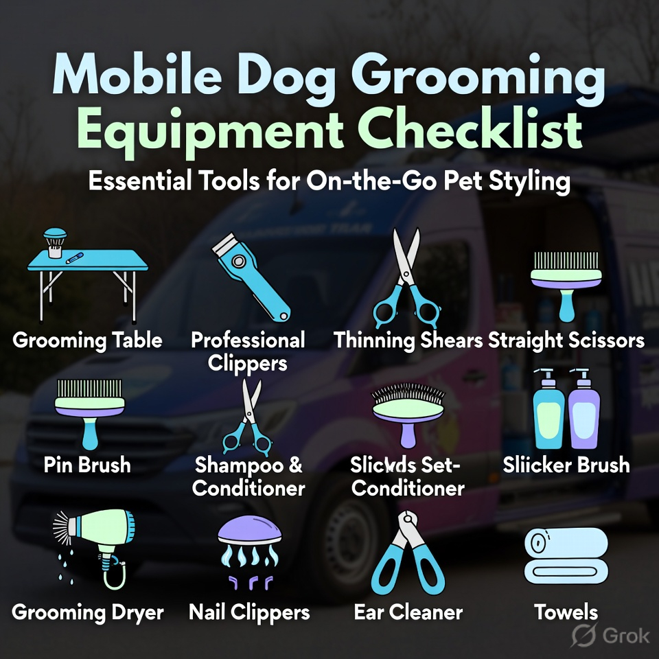 Mobile grooming equipment checklist